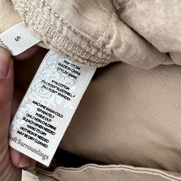 Soft Surroundings Tan High-Rise 5 Pocket Pull On Leggings Jeggings Stretch Small - Picture 5 of 8